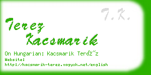 terez kacsmarik business card